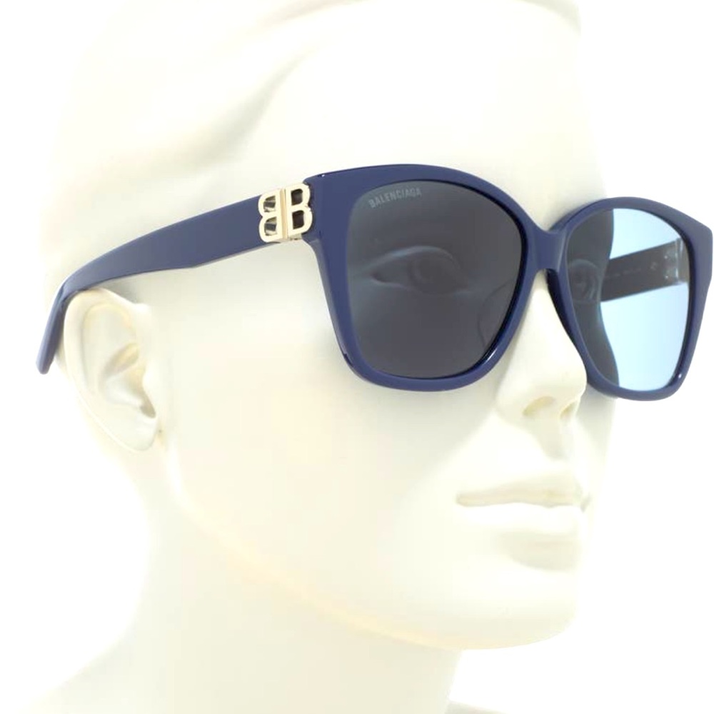 Authentic 59mm Balenciaga Sunglasses Blue & Silver